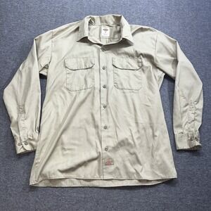 Dickies men's work button‎ shirt size large Rn20697